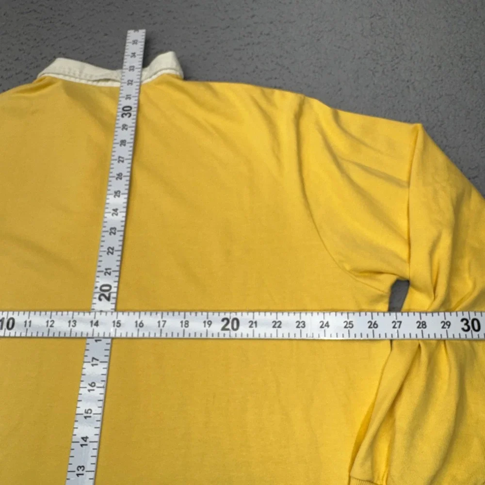 Polo Ralph Lauren Rugby Shirt Mens XL Yellow Long Sleeve Iconic Pony Logo Preppy